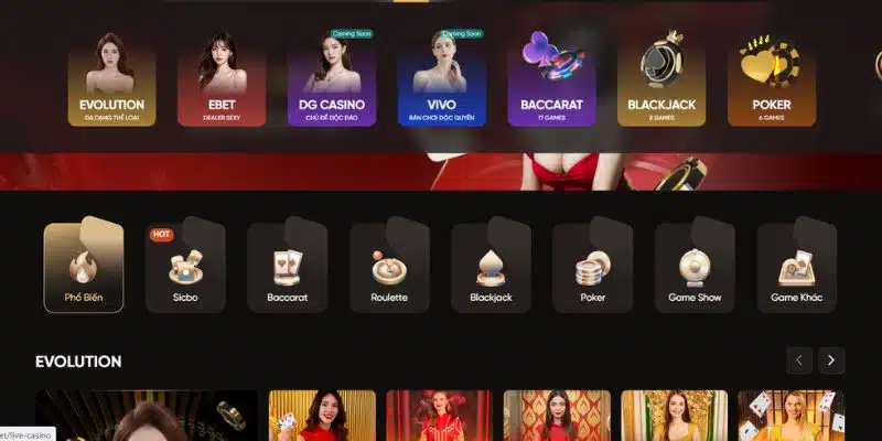 Hàng loạt những tựa game hot hit có mặt tại casino Cwin